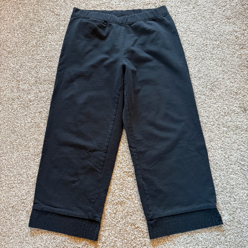 J. Jill Wide Leg Organic Cotton Cropped Pull On Pants, Size Small